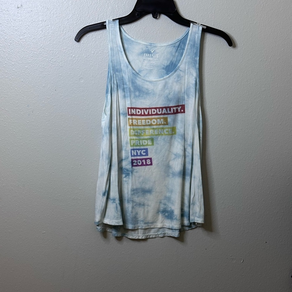 American Eagle‎ Women Tie Dye Favorite Tank Top Blue Size Small.